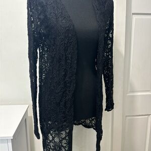 Elegant Black Lace Cardigan